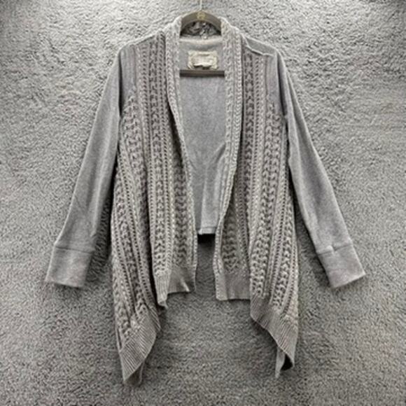Anthropologie‎ Saturday Sunday XS Gray Cardigan Open Front Long Sleeves - Picture 1 of 8